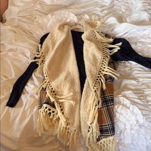 blue long sleeve and vest